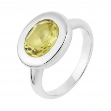Кольцо из серебра с желтым кварцем