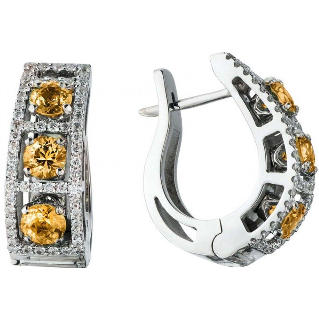 Серьги "Арочный мост" из золота с бриллиантами