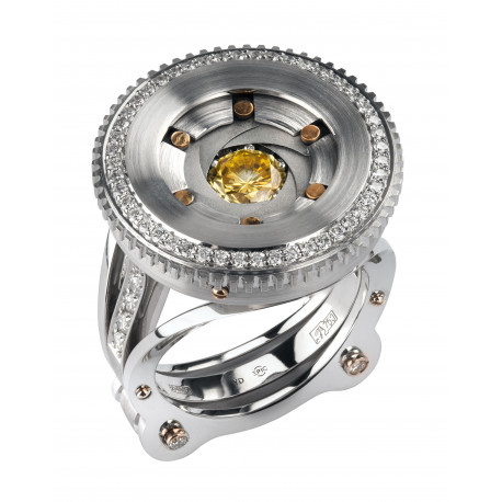 Кольцо "Диафрагма" из золота с бриллиантами