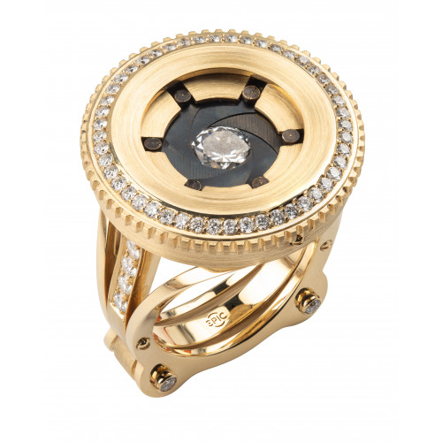 Кольцо "Диафрагма" из золота с бриллиантами