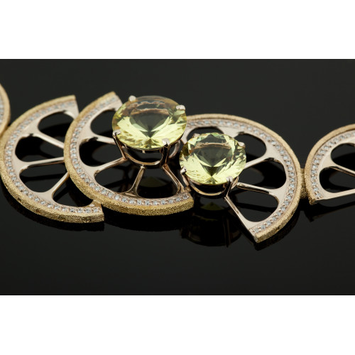 Колье "Цитрус" из золота с цитрином и бриллиантами