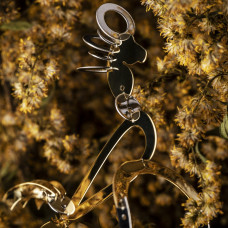 Елочная игрушка "Лошадка-качалка" из серебра с позолотой