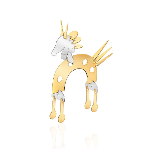 Елочная игрушка "Конек-Горбунок" из серебра с позолотой