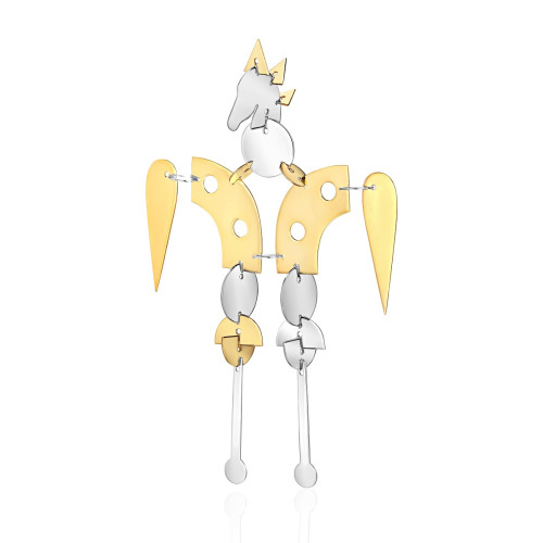 Елочная игрушка "Пегас" из серебра с позолотой