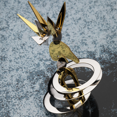 Елочная игрушка "Шахматный конь" из серебра с позолотой