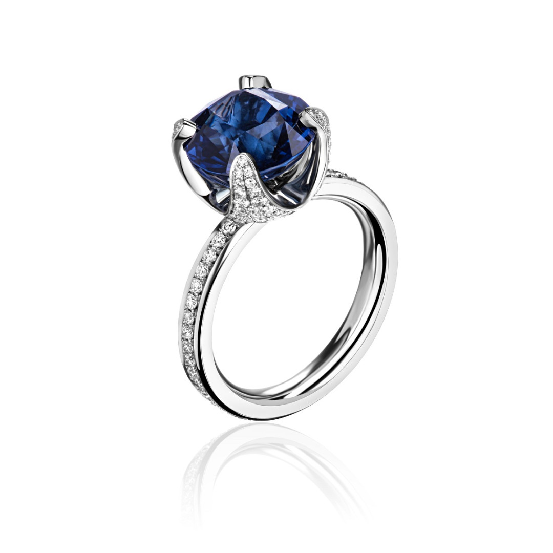 Кольцо "Метаморфозы" из золота c сапфиром Peacock blue Кольцо "Метаморфозы" из золота c сапфиром Peacock blue