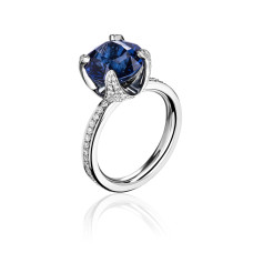 Кольцо "Метаморфозы" из золота c сапфиром Peacock blue