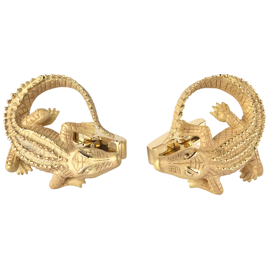 Запонки "Крокодилы" из  золота