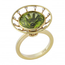 Кольцо "Нимейер" из золота с перидотом и бриллиантами