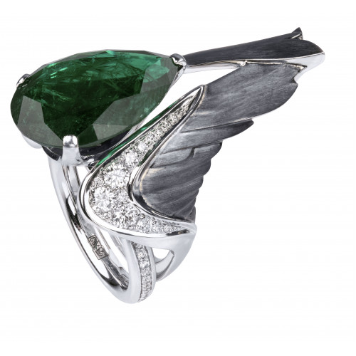 Кольцо "Крылья" из золота с бриллиантами