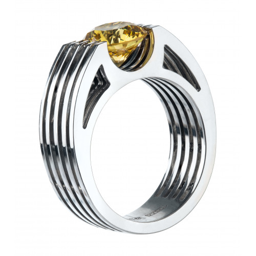 Кольцо "Вантовый мост" из золота с бриллиантом